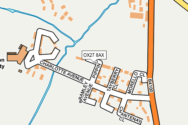 OX27 8AX map - OS OpenMap – Local (Ordnance Survey) OX27 8AX map - OS OpenMap – Local (Ordnance Survey)