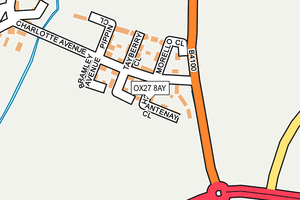OX27 8AY map - OS OpenMap – Local (Ordnance Survey) OX27 8AY map - OS OpenMap – Local (Ordnance Survey)
