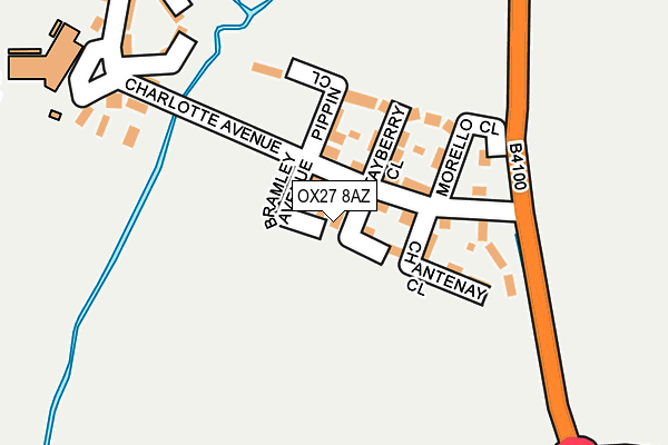 OX27 8AZ map - OS OpenMap – Local (Ordnance Survey) OX27 8AZ map - OS OpenMap – Local (Ordnance Survey)