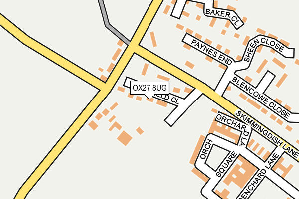 OX27 8UG map - OS OpenMap – Local (Ordnance Survey) OX27 8UG map - OS OpenMap – Local (Ordnance Survey)