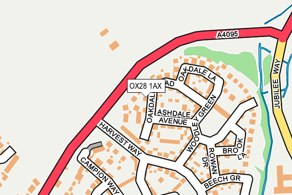 OX28 1AX map - OS OpenMap – Local (Ordnance Survey) OX28 1AX map - OS OpenMap – Local (Ordnance Survey)