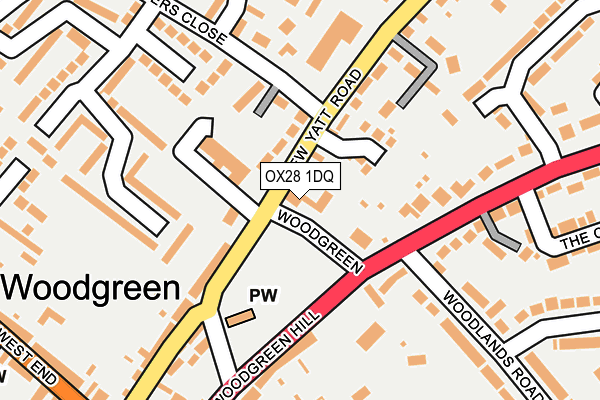 OX28 1DQ map - OS OpenMap – Local (Ordnance Survey) OX28 1DQ map - OS OpenMap – Local (Ordnance Survey)