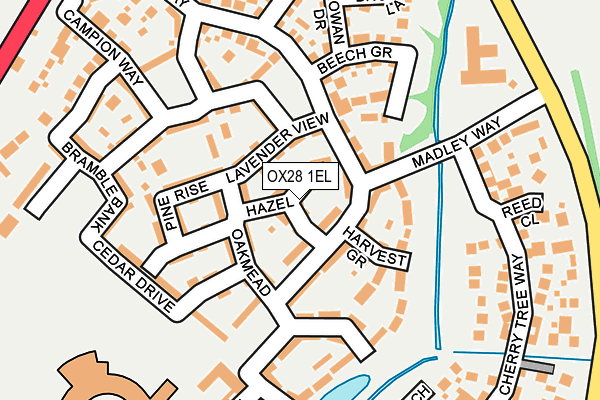 OX28 1EL map - OS OpenMap – Local (Ordnance Survey) OX28 1EL map - OS OpenMap – Local (Ordnance Survey)