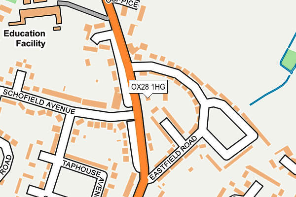 OX28 1HG map - OS OpenMap – Local (Ordnance Survey) OX28 1HG map - OS OpenMap – Local (Ordnance Survey)