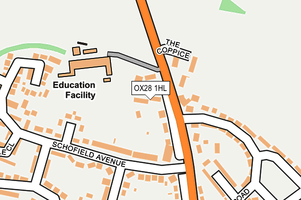 OX28 1HL map - OS OpenMap – Local (Ordnance Survey) OX28 1HL map - OS OpenMap – Local (Ordnance Survey)