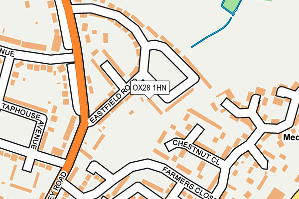 OX28 1HN map - OS OpenMap – Local (Ordnance Survey) OX28 1HN map - OS OpenMap – Local (Ordnance Survey)