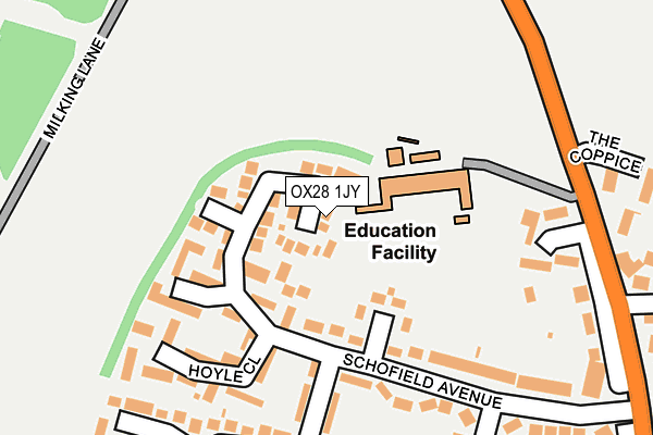 OX28 1JY map - OS OpenMap – Local (Ordnance Survey) OX28 1JY map - OS OpenMap – Local (Ordnance Survey)