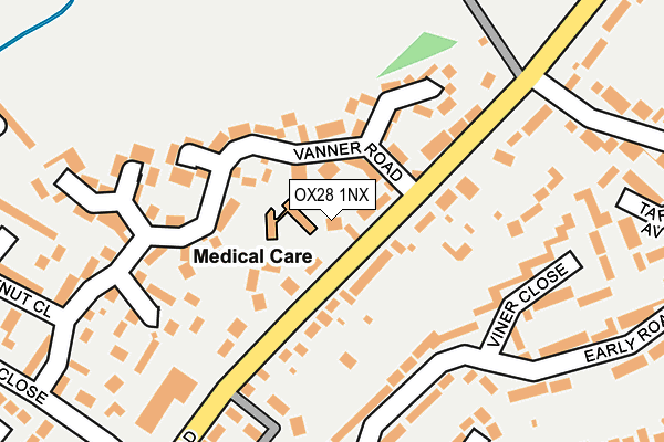 OX28 1NX map - OS OpenMap – Local (Ordnance Survey) OX28 1NX map - OS OpenMap – Local (Ordnance Survey)