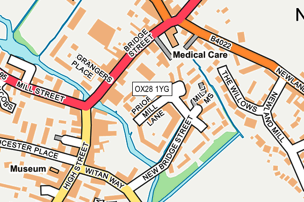 OX28 1YG map - OS OpenMap – Local (Ordnance Survey) OX28 1YG map - OS OpenMap – Local (Ordnance Survey)