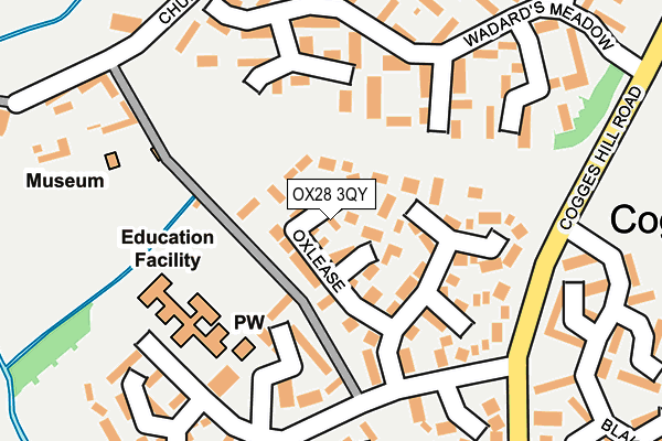 OX28 3QY map - OS OpenMap – Local (Ordnance Survey) OX28 3QY map - OS OpenMap – Local (Ordnance Survey)