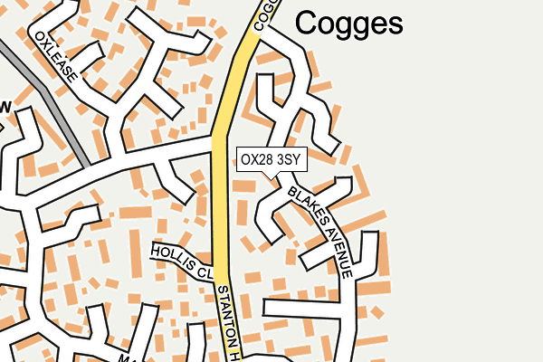 OX28 3SY map - OS OpenMap – Local (Ordnance Survey) OX28 3SY map - OS OpenMap – Local (Ordnance Survey)