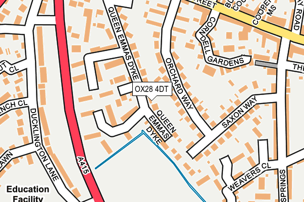 OX28 4DT map - OS OpenMap – Local (Ordnance Survey) OX28 4DT map - OS OpenMap – Local (Ordnance Survey)