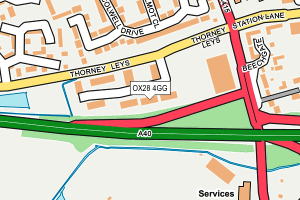 OX28 4GG map - OS OpenMap – Local (Ordnance Survey)