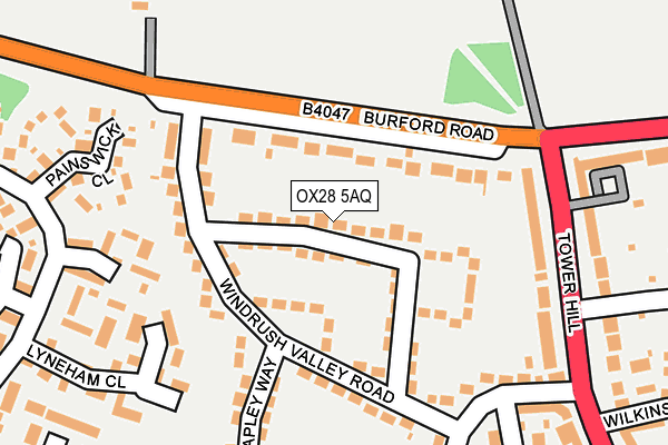 OX28 5AQ map - OS OpenMap – Local (Ordnance Survey) OX28 5AQ map - OS OpenMap – Local (Ordnance Survey)