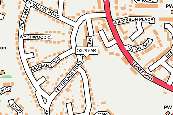 OX28 5AR map - OS OpenMap – Local (Ordnance Survey) OX28 5AR map - OS OpenMap – Local (Ordnance Survey)