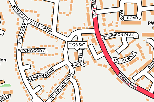 OX28 5AT map - OS OpenMap – Local (Ordnance Survey) OX28 5AT map - OS OpenMap – Local (Ordnance Survey)