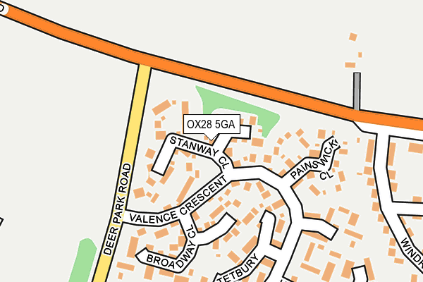 OX28 5GA map - OS OpenMap – Local (Ordnance Survey) OX28 5GA map - OS OpenMap – Local (Ordnance Survey)