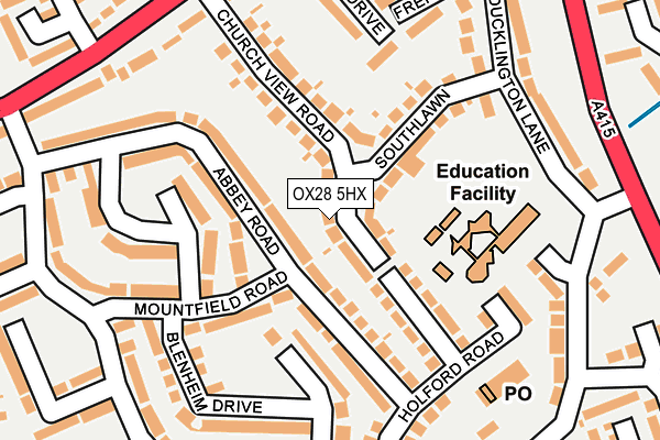 OX28 5HX map - OS OpenMap – Local (Ordnance Survey) OX28 5HX map - OS OpenMap – Local (Ordnance Survey)