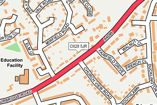 OX28 5JR map - OS OpenMap – Local (Ordnance Survey) OX28 5JR map - OS OpenMap – Local (Ordnance Survey)