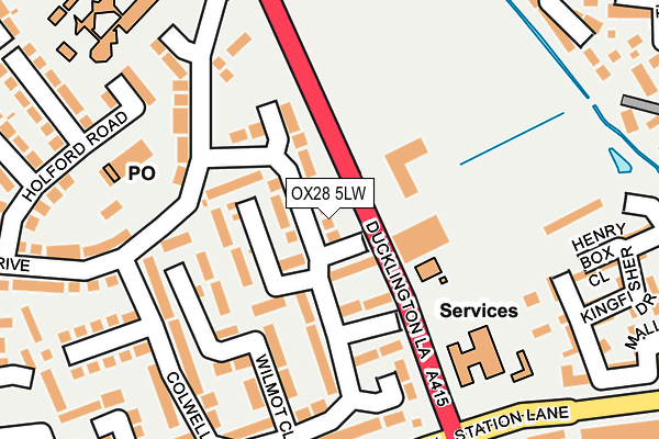 OX28 5LW map - OS OpenMap – Local (Ordnance Survey) OX28 5LW map - OS OpenMap – Local (Ordnance Survey)