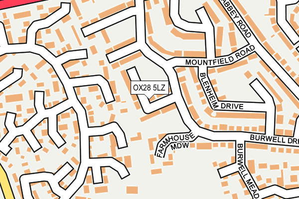 OX28 5LZ map - OS OpenMap – Local (Ordnance Survey) OX28 5LZ map - OS OpenMap – Local (Ordnance Survey)