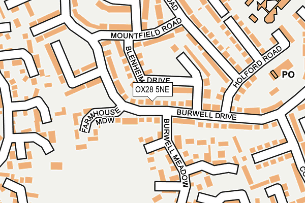 OX28 5NE map - OS OpenMap – Local (Ordnance Survey) OX28 5NE map - OS OpenMap – Local (Ordnance Survey)
