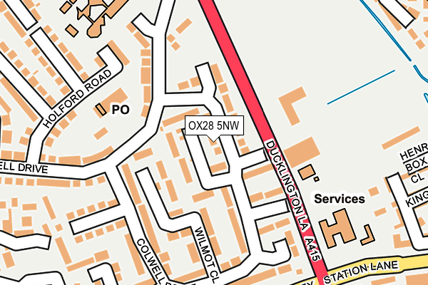 OX28 5NW map - OS OpenMap – Local (Ordnance Survey) OX28 5NW map - OS OpenMap – Local (Ordnance Survey)