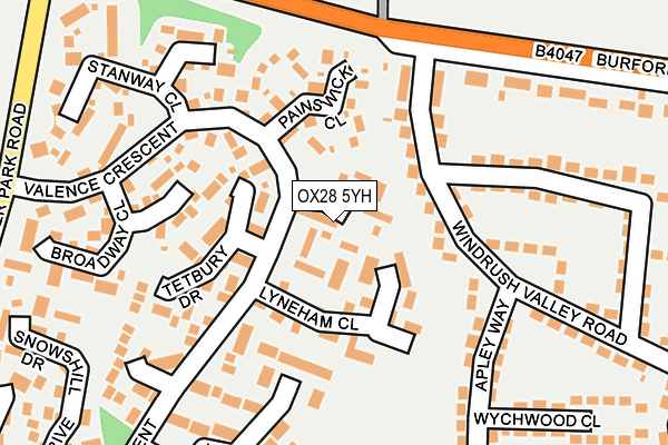 OX28 5YH map - OS OpenMap – Local (Ordnance Survey) OX28 5YH map - OS OpenMap – Local (Ordnance Survey)