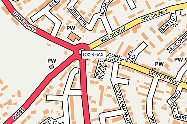 OX28 6AX map - OS OpenMap – Local (Ordnance Survey) OX28 6AX map - OS OpenMap – Local (Ordnance Survey)
