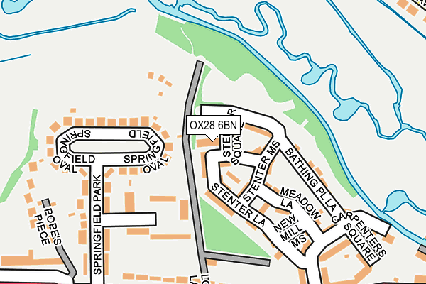 OX28 6BN map - OS OpenMap – Local (Ordnance Survey) OX28 6BN map - OS OpenMap – Local (Ordnance Survey)