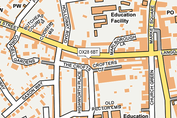 OX28 6BT map - OS OpenMap – Local (Ordnance Survey) OX28 6BT map - OS OpenMap – Local (Ordnance Survey)