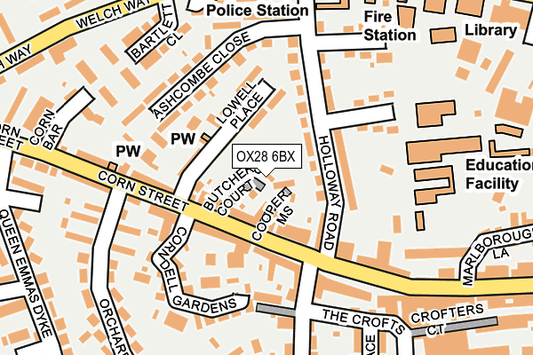 OX28 6BX map - OS OpenMap – Local (Ordnance Survey)