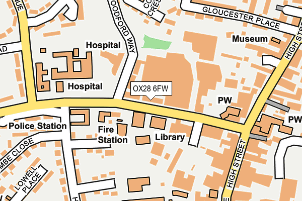 OX28 6FW map - OS OpenMap – Local (Ordnance Survey) OX28 6FW map - OS OpenMap – Local (Ordnance Survey)