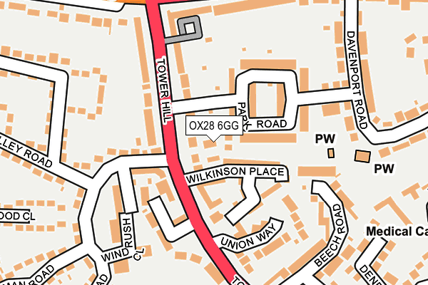 OX28 6GG map - OS OpenMap – Local (Ordnance Survey) OX28 6GG map - OS OpenMap – Local (Ordnance Survey)