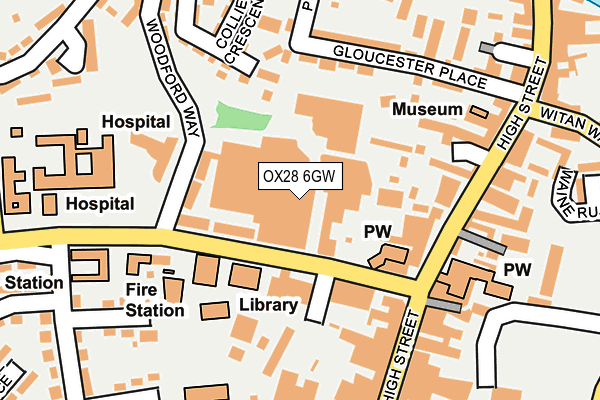 OX28 6GW map - OS OpenMap – Local (Ordnance Survey) OX28 6GW map - OS OpenMap – Local (Ordnance Survey)