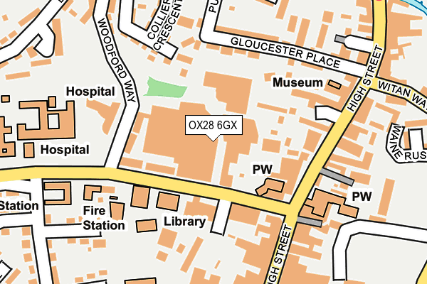 OX28 6GX map - OS OpenMap – Local (Ordnance Survey) OX28 6GX map - OS OpenMap – Local (Ordnance Survey)