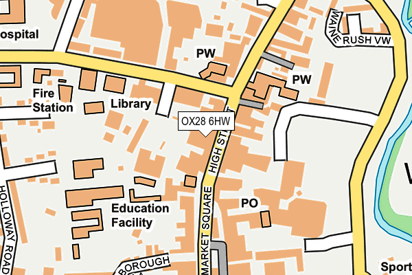 OX28 6HW map - OS OpenMap – Local (Ordnance Survey) OX28 6HW map - OS OpenMap – Local (Ordnance Survey)