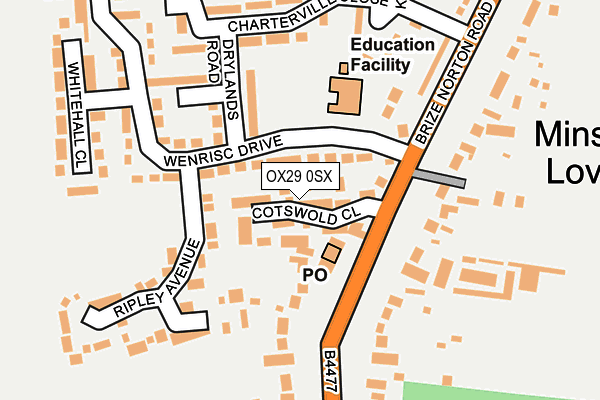 OX29 0SX map - OS OpenMap – Local (Ordnance Survey) OX29 0SX map - OS OpenMap – Local (Ordnance Survey)