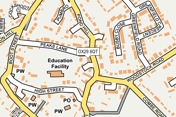 OX29 8QT map - OS OpenMap – Local (Ordnance Survey) OX29 8QT map - OS OpenMap – Local (Ordnance Survey)