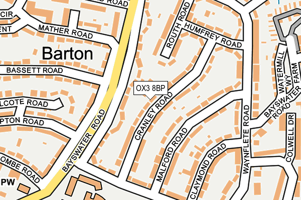 OX3 8BP map - OS OpenMap – Local (Ordnance Survey) OX3 8BP map - OS OpenMap – Local (Ordnance Survey)