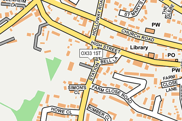 OX33 1ST map - OS OpenMap – Local (Ordnance Survey) OX33 1ST map - OS OpenMap – Local (Ordnance Survey)