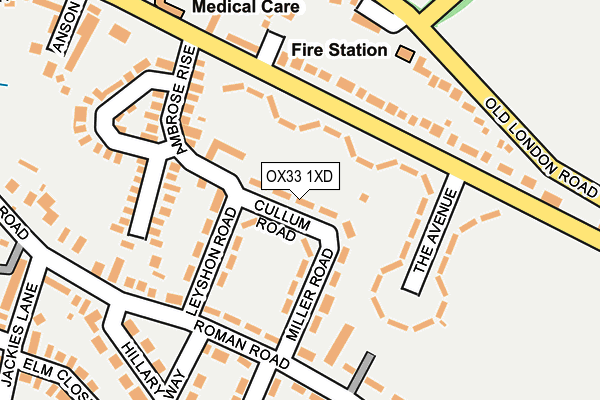 OX33 1XD map - OS OpenMap – Local (Ordnance Survey) OX33 1XD map - OS OpenMap – Local (Ordnance Survey)