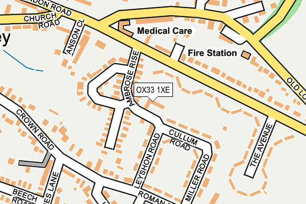 OX33 1XE map - OS OpenMap – Local (Ordnance Survey) OX33 1XE map - OS OpenMap – Local (Ordnance Survey)