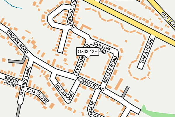 OX33 1XF map - OS OpenMap – Local (Ordnance Survey) OX33 1XF map - OS OpenMap – Local (Ordnance Survey)