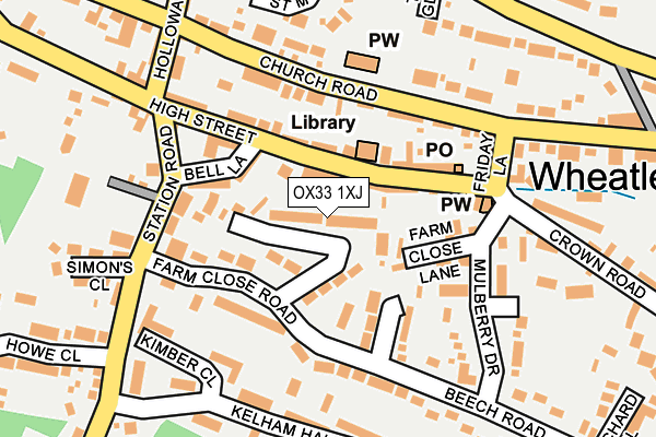 OX33 1XJ map - OS OpenMap – Local (Ordnance Survey) OX33 1XJ map - OS OpenMap – Local (Ordnance Survey)