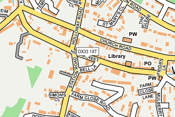 OX33 1XT map - OS OpenMap – Local (Ordnance Survey) OX33 1XT map - OS OpenMap – Local (Ordnance Survey)
