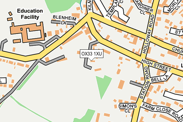 OX33 1XU map - OS OpenMap – Local (Ordnance Survey) OX33 1XU map - OS OpenMap – Local (Ordnance Survey)