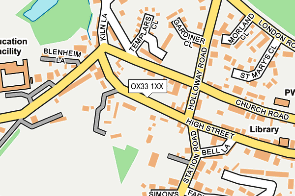 OX33 1XX map - OS OpenMap – Local (Ordnance Survey) OX33 1XX map - OS OpenMap – Local (Ordnance Survey)