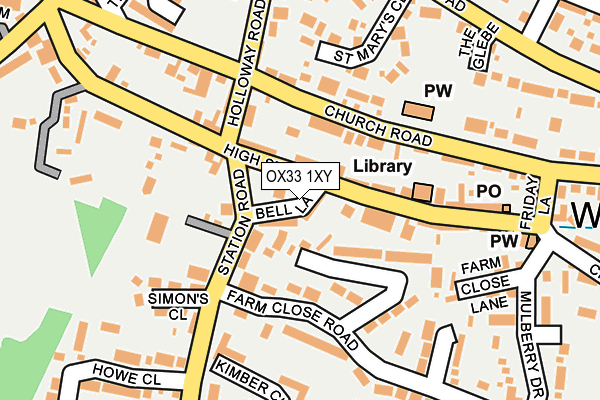 OX33 1XY map - OS OpenMap – Local (Ordnance Survey) OX33 1XY map - OS OpenMap – Local (Ordnance Survey)