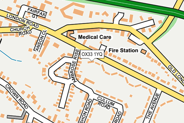 OX33 1YQ map - OS OpenMap – Local (Ordnance Survey) OX33 1YQ map - OS OpenMap – Local (Ordnance Survey)